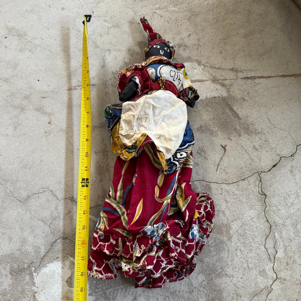 Vintage‎ Miss Jamaica Fabric Doll Folk Art Collectible Handmade